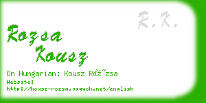 rozsa kousz business card